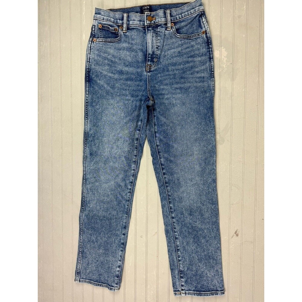 J Crew Size 26 Womens Jeans Classic Vintage Straight High Rise Med Wash Stretch